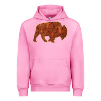 Fuchsia Pink Bison Silhouette Red Skull Urban Hoodie - Bettercallsaul