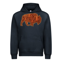 Navy Bison Silhouette Red Skull Urban Hoodie - Bettercallsaul