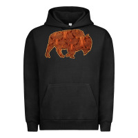 Pigment Black Bison Silhouette Red Skull Urban Hoodie - Bettercallsaul