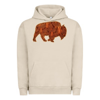 Pigment French Oak Bison Silhouette Red Skull Urban Hoodie - Bettercallsaul