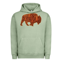 Pigment Oil Green Bison Silhouette Red Skull Urban Hoodie - Bettercallsaul