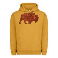 Pigment Peanut Butter Bison Silhouette Red Skull Urban Hoodie - Bettercallsaul