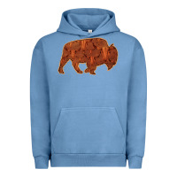 Pigment Pebble Blue Bison Silhouette Red Skull Urban Hoodie - Bettercallsaul
