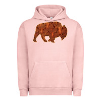 Pigment Salmon Bison Silhouette Red Skull Urban Hoodie - Bettercallsaul