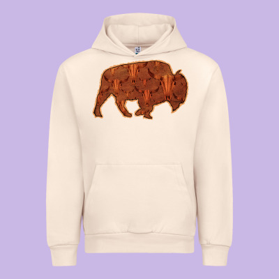 Bison Silhouette Red Skull Urban Hoodie Designed By Bettercallsaul