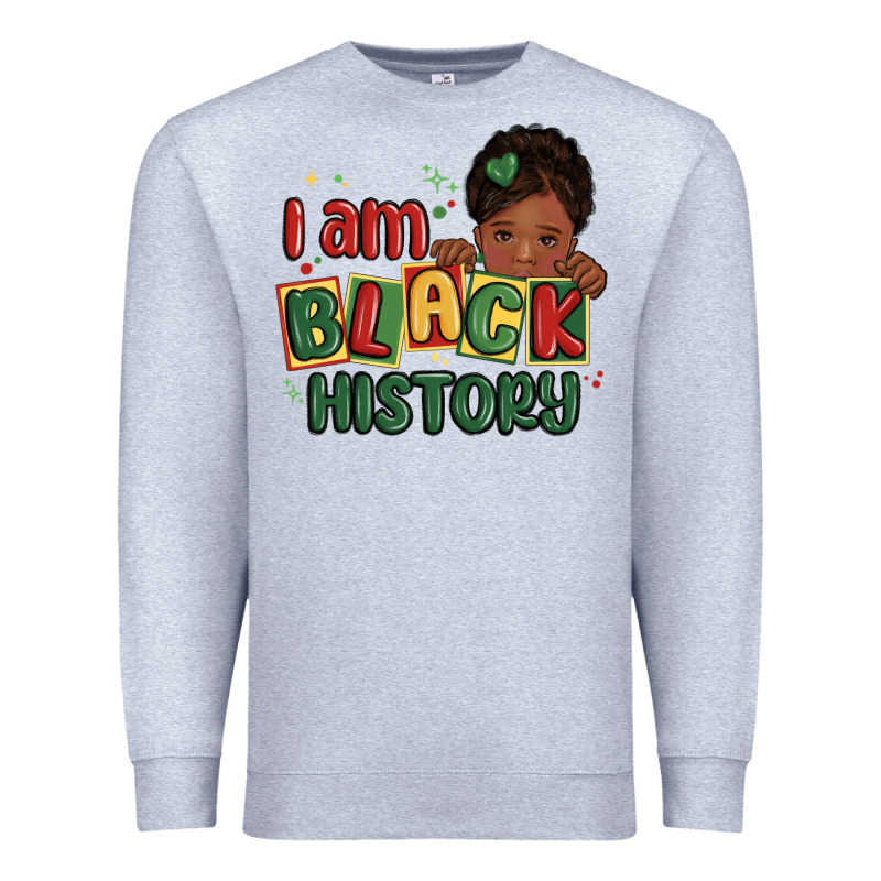 I Am Black History Black Girl Premium Sweatshirt by MaliasSmallBusiness | Teevron