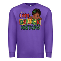 Purple i am black history black girl Premium Sweatshirt - MaliasSmallBusiness