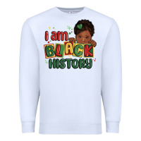 White i am black history black girl Premium Sweatshirt - MaliasSmallBusiness