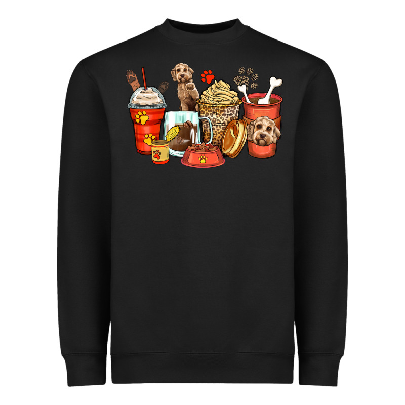 Labradoodle Coffee Cups Heavyweight Sweatshirt by Zillion Design Studio | Teevron