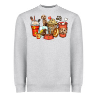 Heather Grey labradoodle coffee cups Heavyweight Sweatshirt - Zillion Design Studio