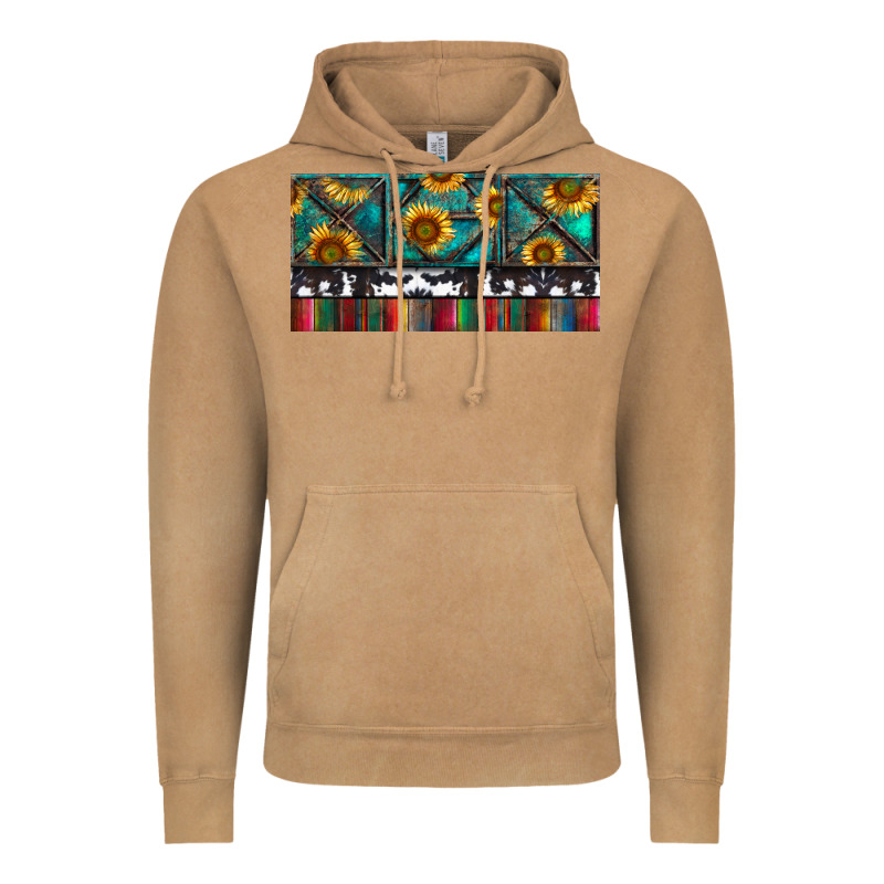 Rusty Sunflowers With Cowhide And Turquoise Vintage Hoodie by RanaPortraitStore | Teevron