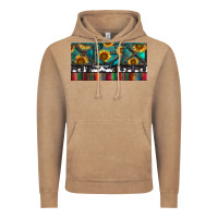 Vintage Coffee Rusty Sunflowers with Cowhide and Turquoise Vintage Hoodie - RanaPortraitStore
