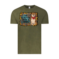 Vintage Olive life is better with a shiba Vintage Tee - RanaPortraitStore