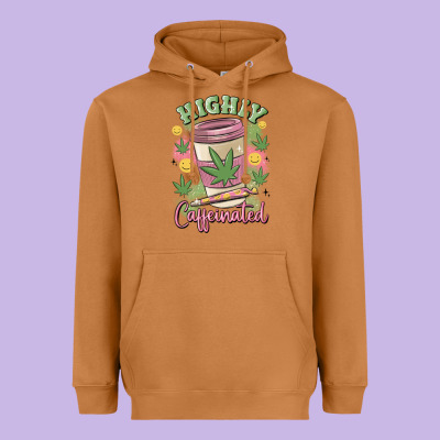 Highly Caffeinated Heavyweight Hoodie Designed By Maliassmallbusiness