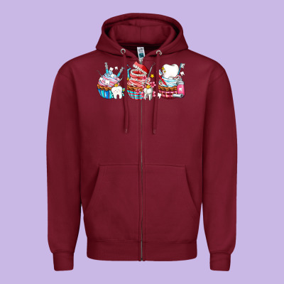 Dental Cupcakes Zipper Hoodie Designed By Adodesignshop