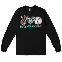 Black peace love baseball Long Sleeve Tee - CowhideDigitalArt