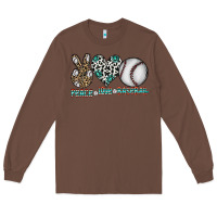 Chestnut peace love baseball Long Sleeve Tee - CowhideDigitalArt