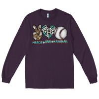 Plum peace love baseball Long Sleeve Tee - CowhideDigitalArt