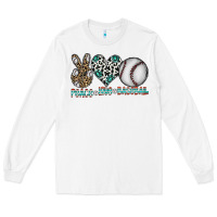 White peace love baseball Long Sleeve Tee - CowhideDigitalArt