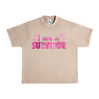 French Oak I Am a Survivor Breast Cancer Urban Heavy Tee - texasbilliewilder