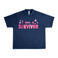 Navy I Am a Survivor Breast Cancer Urban Heavy Tee - texasbilliewilder