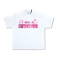 White I Am a Survivor Breast Cancer Urban Heavy Tee - texasbilliewilder