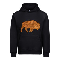 Black Western Vintage Bison Silhouette Urban Hoodie - Bettercallsaul
