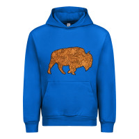 Cobalt Western Vintage Bison Silhouette Urban Hoodie - Bettercallsaul