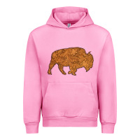 Fuchsia Pink Western Vintage Bison Silhouette Urban Hoodie - Bettercallsaul