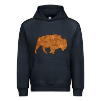 Navy Western Vintage Bison Silhouette Urban Hoodie - Bettercallsaul