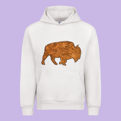 Western Vintage Bison Silhouette Urban Hoodie Designed By Bettercallsaul