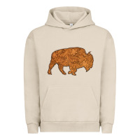 Pigment French Oak Western Vintage Bison Silhouette Urban Hoodie - Bettercallsaul