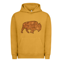 Pigment Peanut Butter Western Vintage Bison Silhouette Urban Hoodie - Bettercallsaul