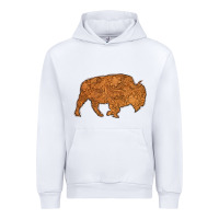 White Western Vintage Bison Silhouette Urban Hoodie - Bettercallsaul