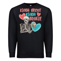 Black kinda broke kinda bougie Premium Sweatshirt - MaliasSmallBusiness