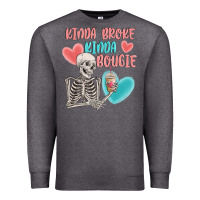 Charcoal Heather kinda broke kinda bougie Premium Sweatshirt - MaliasSmallBusiness