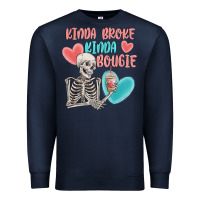 Navy kinda broke kinda bougie Premium Sweatshirt - MaliasSmallBusiness