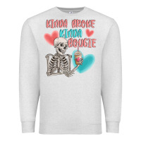 Oatmeal Heather kinda broke kinda bougie Premium Sweatshirt - MaliasSmallBusiness