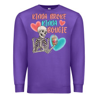 Purple kinda broke kinda bougie Premium Sweatshirt - MaliasSmallBusiness