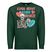 Sports Green kinda broke kinda bougie Premium Sweatshirt - MaliasSmallBusiness