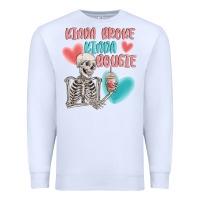 White kinda broke kinda bougie Premium Sweatshirt - MaliasSmallBusiness