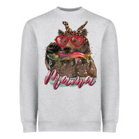 Heather Grey mother's day mama bear wıth bandana and glasses Heavyweight Sweatshirt - RanaPortraitStore