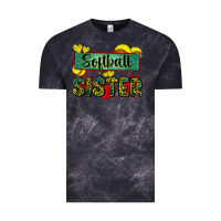 Cloud Black softball sister with leopard Vintage Tee - Zillion Design Studio