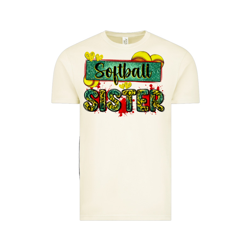 Softball Sister With Leopard Vintage Tee by Zillion Design Studio | Teevron