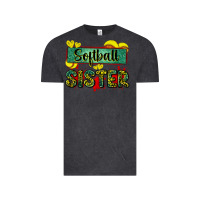 Vintage Black softball sister with leopard Vintage Tee - Zillion Design Studio