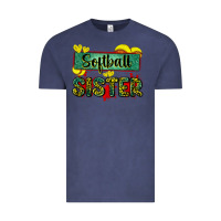 Vintage Denim softball sister with leopard Vintage Tee - Zillion Design Studio