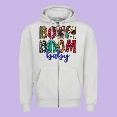 Boom Boom Baby Zipper Hoodie Designed By Artiststas