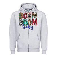 Heather Grey boom boom baby Zipper Hoodie - Artiststas