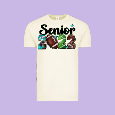 Football Senior 2022 Vintage Tee Designed By Barkaloodesign