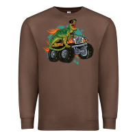 Chestnut monster truck and t rex dinosaur Premium Sweatshirt - MaliasSmallBusiness